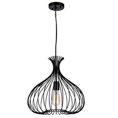 CWI Lighting Darleen 1 Light Down Pendant With Black Finish