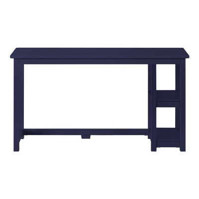 Max & Lily 55" Blue Solid Wood Corner Gaming Desk