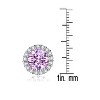 Guili Sterling Silver Colored Cubic Zirconia Round Halo Stud Earrings, a Radiant and Classic Jewelry Piece for a Versatile and Elegant Appeal - 2 of 4