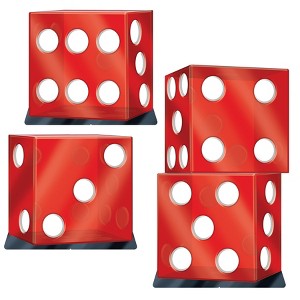 Beistle Casino Dice Stand-Ups, Asstd, (3/Box) Multicolored - 1 of 3
