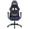 vidaXL Gaming Chair with Footrest, Black and Blue, Faux Leather - 3 of 4