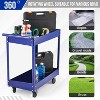 Acekool 2-Tier Rolling Tool Cart with Pegboard, 400 lbs Capacity Heavy Duty Utility Cart for Garage, Warehouse & Repair Shop - 4 of 4