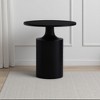 Royal Hampton 20 Inch Modern Round Iron Side Table with Pedestal Base - 3 of 4