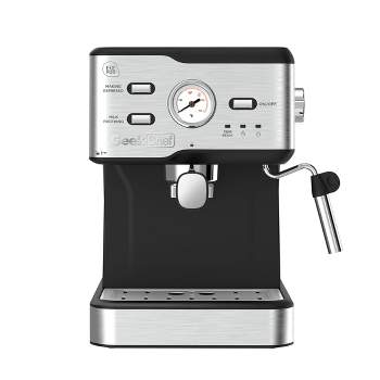 Cyetus Black Espresso Machine for At Home Use With Milk Steam Frother Wand  And Electric Coffee Bean Grinder With Removable Stainless Steel Bowl