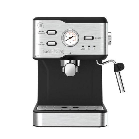 Mr. Coffee Programmable Espresso, Cappuccino, Coffee Maker with Automatic  Milk Frother and 15-Bar Pump Stainless Steel Black