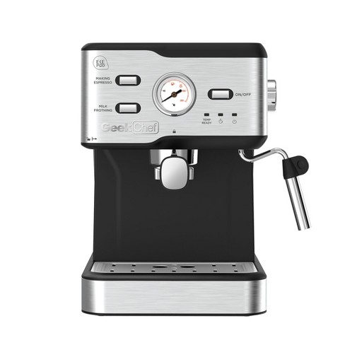 Mr. Coffee Espresso and Cappuccino Machine, Programmable Coffee Maker with Automatic Milk Frother and 15-Bar Pump, Stainless Steel,Silver