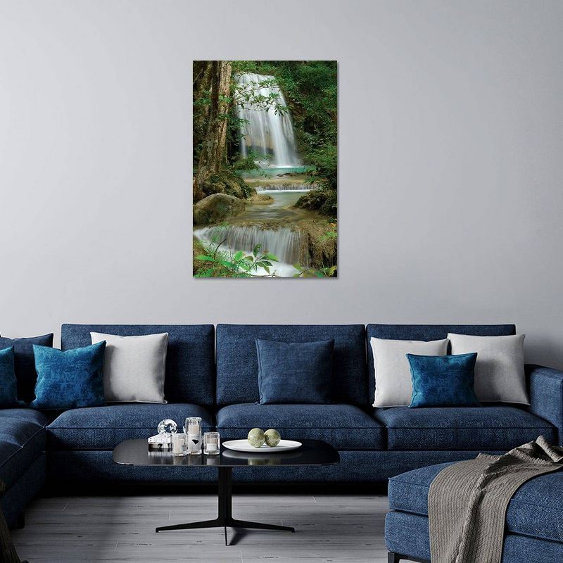 Seven Step Waterfall in Monsoon Forest Erawan National Park Thailand by Thomas Marent Unframed Wall Canvas - iCanvas, 2 of 6