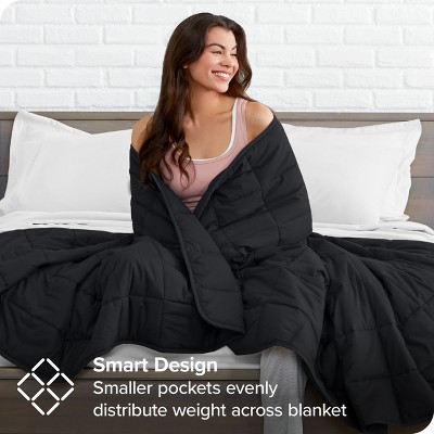 17 Lb 60" X 80" Weighted Blanket Cotton Black By Bare Home : Target