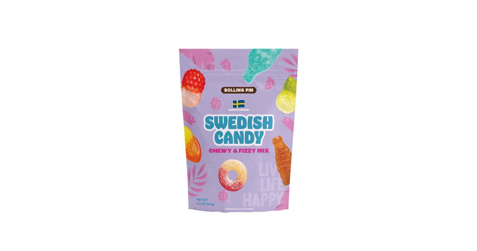 Rolling Pin Chewy & Fizzy Gummy Swedish Candy - 5.2oz