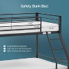 VINGLI Twin Over Full Bunk Bed for Kids/Adults with Stairs Flat Rungs, Heavy Duty Metal Slats, No Box Spring Needed, Black - 4 of 4
