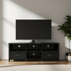 HomeRoots 70" Black Wood Enclosed and Open Storage TV Stand - 2 of 4