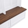 Cesicia 55.9"W x 15.0"D x 75.6"H Hall Tree with Bench, Coat Rack with 2 Large Drawer, 6 Black Hooks for Hallway, Living Room - 4 of 4