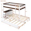 Twin Over Twin Wood Bunk Bed with Twin Size Trundle, 3 Drawers, Desk and USB Ports, 4Q -ModernLuxe - image 3 of 4