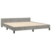 vidaXL Bed Frame with Headboard, Light Gray, 76"x79.9" King Velvet - 4 of 4