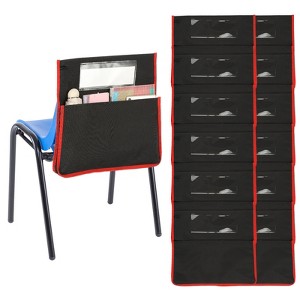 Unique Bargains Classroom Washable PVC Name Card Slots Chair Pockets 6 Pcs - 1 of 4