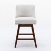 Fabric Bar Stools Set of 2 with 26" Counter Height, 360¡ã Swivel, Cushioned Seat, and Curved Back for Kitchen, Dining, or Bar - 2 of 4