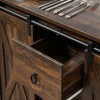 TiramisuBest Sideboard with Solid Wood Countertop,Modern Kitchen Storage Cabinet,Coffee Bar Cabinet with 3 Drawers,Doors and Adjustable Shelf,Black - 2 of 4