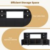 MAYEERTY High Gloss TV Stand for 75" TVs - LED Lights, Large Storage, Tempered Glass Shelves, Black, 67"W - 3 of 4