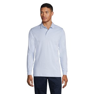 Lands' End School Uniform Men's Long Sleeve Interlock Polo Shirt - 1 of 4