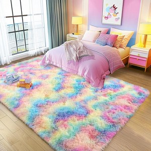 Area Rugs for Living Room Bedroom, Non-Slip Fluffy Soft Shag Carpet for Kids Home Dorm Decor - 1 of 4