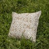 18X18 Inch Hand Woven Floral Outdoor Pillow Tan Polyester With Polyester Fill by Foreside Home & Garden - 2 of 4