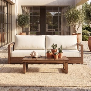 Christopher Knight Home Xavian Modern 2 Piece Acacia Wood Chat Set