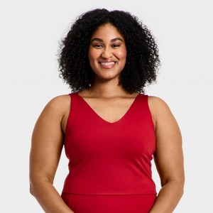 Women's Flex V-Neck Cropped Sports Bra - All In Motion™ - 1 of 4
