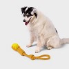 14" Rope with Ball Dog Toy - Boots & Barkley™ Yellow - 2 of 4
