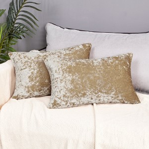Deconovo Velvet Throw Pillow Covers 2 Pack with Hidden Zipper - 1 of 4