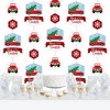 Big Dot of Happiness Merry Little Christmas Tree - Red Truck Christmas Party DIY Dangler Backdrop - Hanging Vertical Decorations - 30 Pieces - 2 of 4