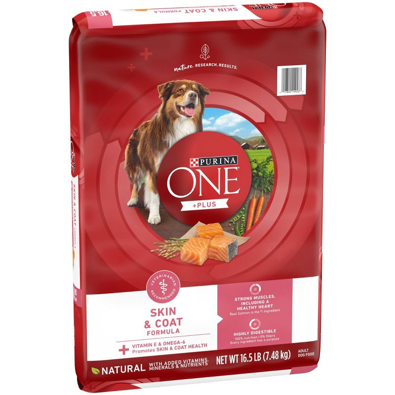 Purina ONE +Plus Natural Dry Dog Food with Salmon, Fish and Seafood for Skin &#38; Coat Health - 16.5lb, 5 of 9