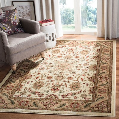Ivory and Tan 8' x 8' Safavid Style Area Rug