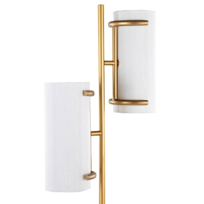 Rhonda 71" Gold Metal Floor Lamp with White Shades