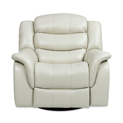 Jennifer Taylor Home Rover 41.5" Swivel Glider Push Back Manual Recliner Arm Chair in Cream Off-White