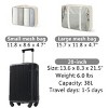 Syemin Bag and Luggage Sets 20-Inch Hardshell Carry-On Luggage, Lightweight Durable ABS Suitcase with Spinner Wheels, Black, 13.8"*21.5"*8.3" - 3 of 4