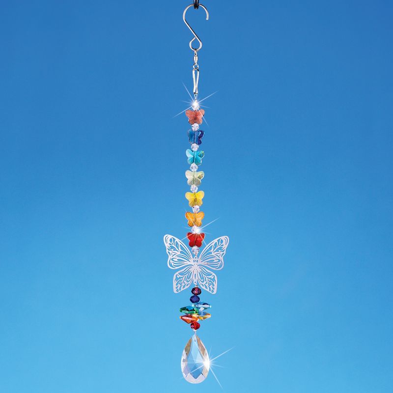 Collections Etc Hanging Ornamental Butterfly Crystal Suncatcher 2 X 5.51 X 11.5, 2 of 3