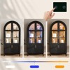 FONTOI Arched Shaped Decorative Storage Cabinet, 5-Tier Arched Bookcase with Glass Doors, Oak&Black, 36"*74.8"*17.5" - 4 of 4