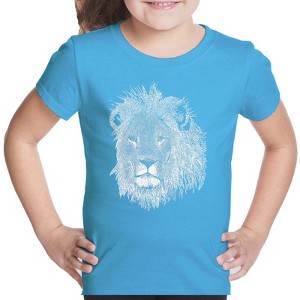 LA Pop Art Girl's Word Art T-shirt - Lion - 1 of 4