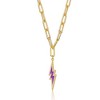 "Gorgeous 14K Gold Plated Cubic Zirconia Charm Necklace: A Dazzling Statement Piece to Elevate Your Ensemble with Radiant Sparkle and Timeless Elegance" - 2 of 3