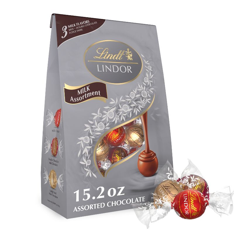 Lindt Lindor Milk Assorted Chocolate Candy Truffles - 15.2 oz., 1 of 11