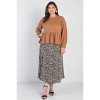 Slickblue Women's Plus Caramel Waffle Knit Top, Long Sleeve with Back Button Detail, Flare Hem, Size 1XL-3XL - 2 of 4
