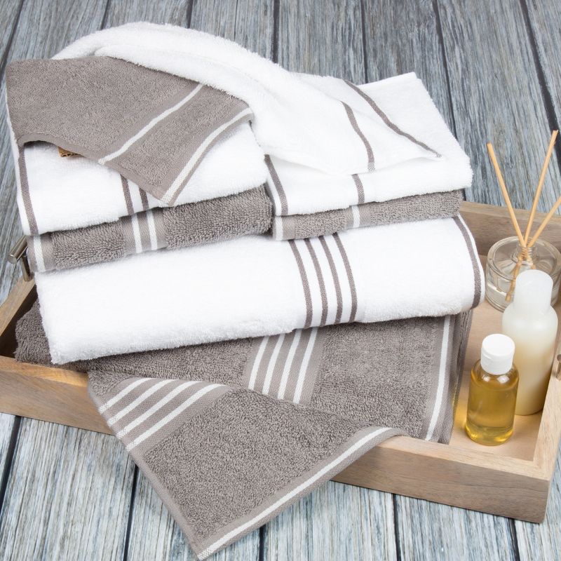 8pc Striped Bath Towel Set - Yorkshire Home, 2 of 5