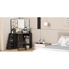 Adult Dressing Table, Wooden Makeup Vanity Desk, Corner Dressing Table with Mirror, Light, Drawers, Shelves, for Bedroom, Living Room - 2 of 4