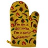 I'm Not A Hot Mess I'm A Spicy Disaster Oven Mitt Funny Chili Peppers Heat Graphic Novelty Kitchen Glove - Crazy Dog Bakeware - image 2 of 4