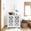 LuxenHome White Pine Wood 2-Door Accent Storage Cabinet - 4 of 4