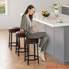 Round Swivel Bar Stool Set of 2/4, 24.4" Counter Height Bar Stool with Upholstered PU Leather Cushion, Round Backless Kitchen Barstool - 4 of 4