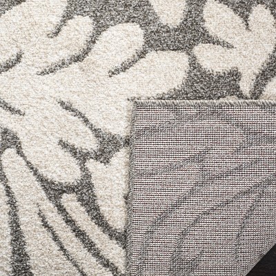 Elysian Dark Grey & Beige Floral Synthetic 3' x 5' Area Rug
