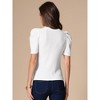 INSPIRE CHIC Women's Puff Short Sleeve Round Neck Casual Work Summer Blouse - 3 of 4