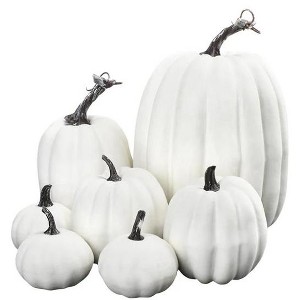 Fake Foam Pumpkins for Halloween decorations Realistic Artificial Pumpkin Ornaments set for Festival Party Decor - 1 of 4