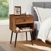 VECELO Set of 2 Industrial Nightstand Mid-Century Side End Table/Bedside Table with Drawer - 4 of 4